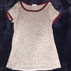 Gray and maroon shirt